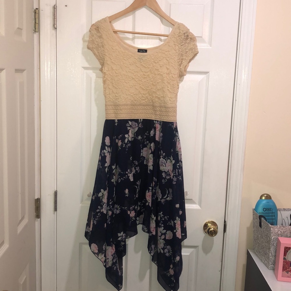 beige floral dress